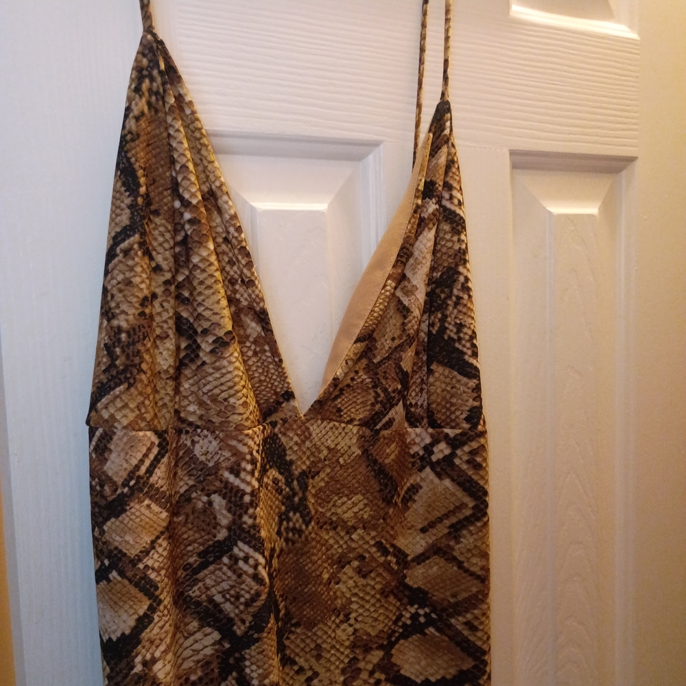 Fashion Nova Brown Reptile with Distinctive Scale Pattern